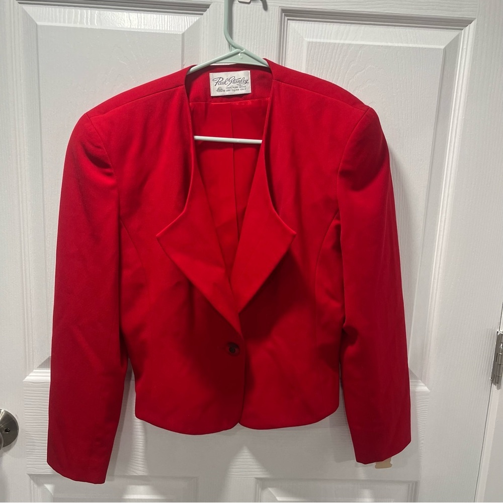 Vintage Paul Stanley Wool 80s Cropped Blazer Jacket Size 6